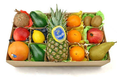 Owocowy prezent 36 - Ananas Gruszka Awokado Pomarańcze Kiwi Granat Cytryna Kokos Jabłko Grejpfrut