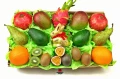 Owocowy prezent 28 - smoczy owoc marakuja granaty mango pomarańcze awokado gruszki kiwi zajączek Lindt