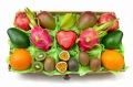 Owocowy prezent 30 - smoczy owoc karambola marakuja granaty mango pomarańcze awokado kiwi zajączek Lindt